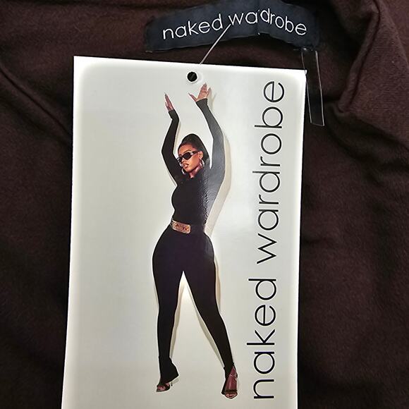 Naked Wardrobe Womans size S NW Sleeveless Sculpt Bodysuit Dark Chocolate NEW - Picture 6 of 8
